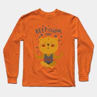 Keep Calm And Meditate - Love CARTOON CAT 1 Long Sleeve T-Shirt